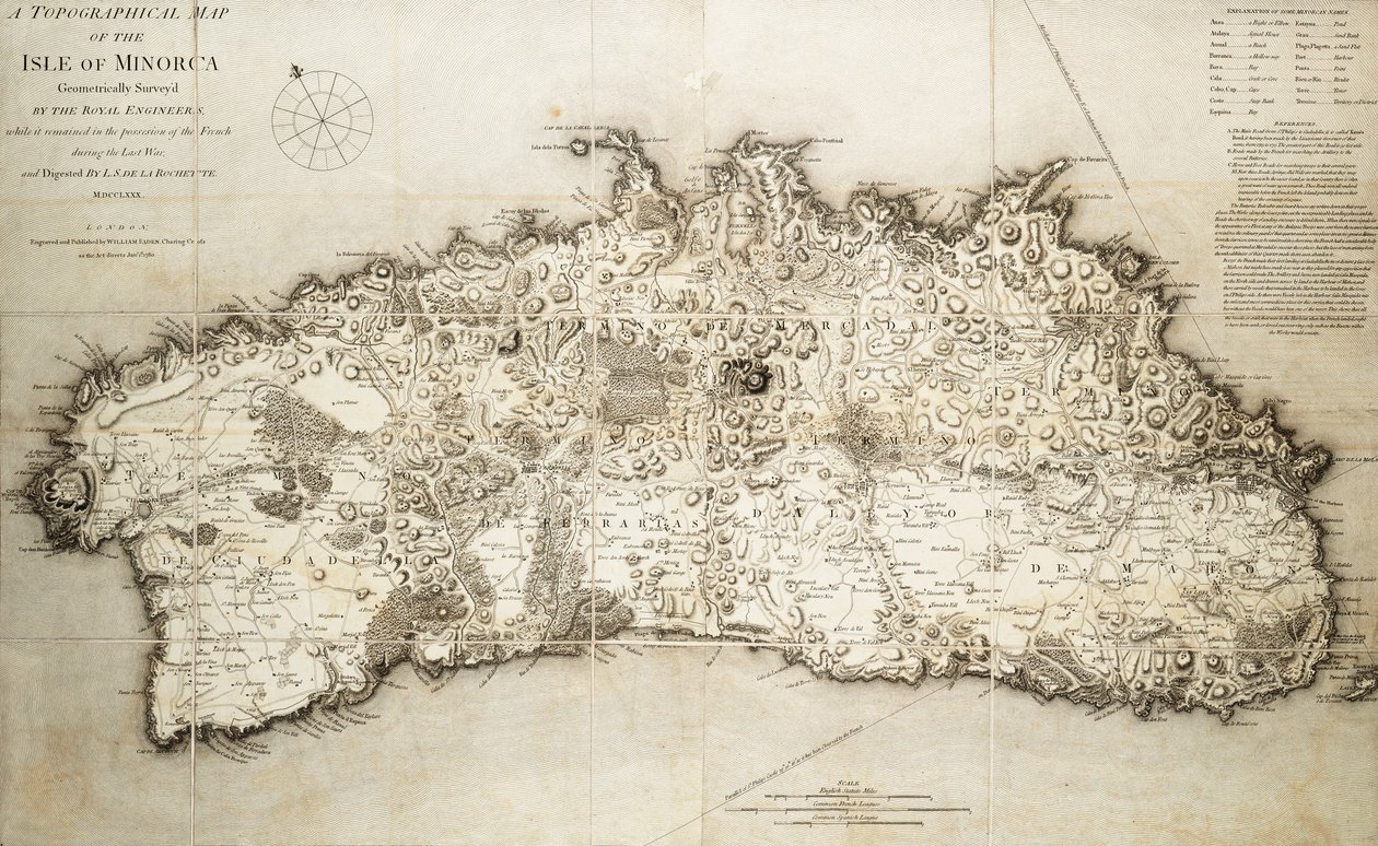 Mapa Minorki autorstwa L. S. de la Rochette