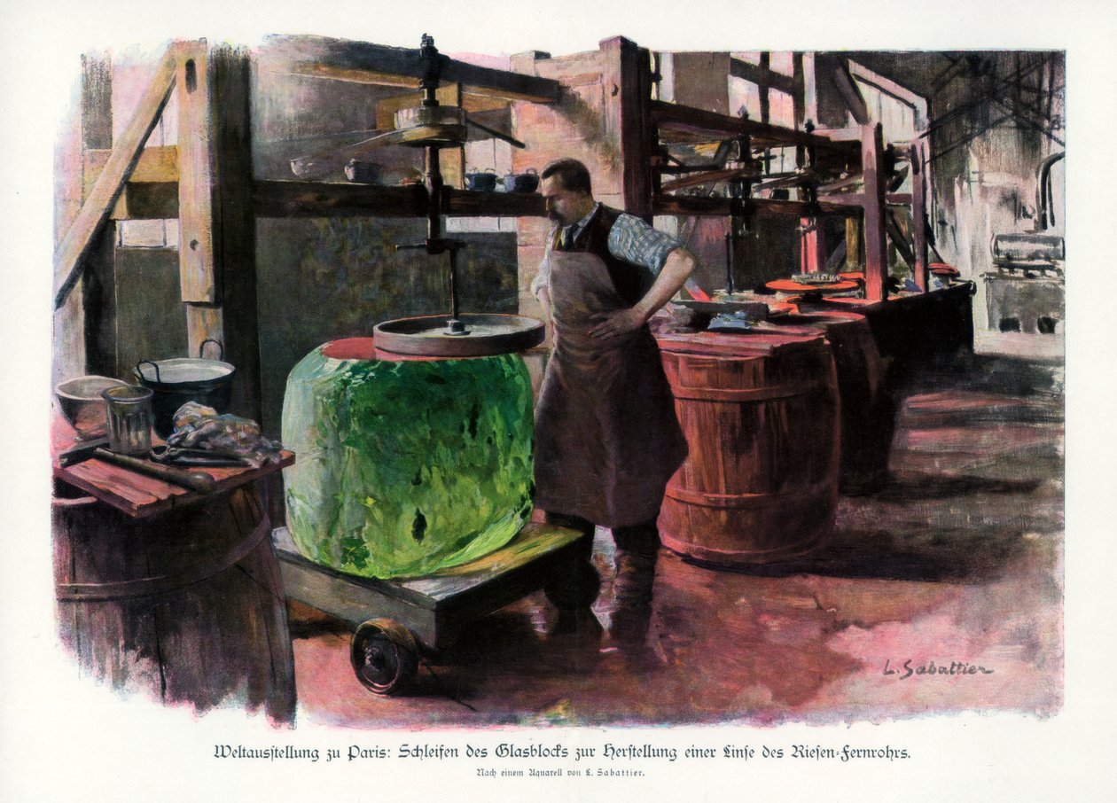 Produkcja soczewek, Wystawa Światowa w Paryżu, 1889, 1900. autorstwa L Sabattier
