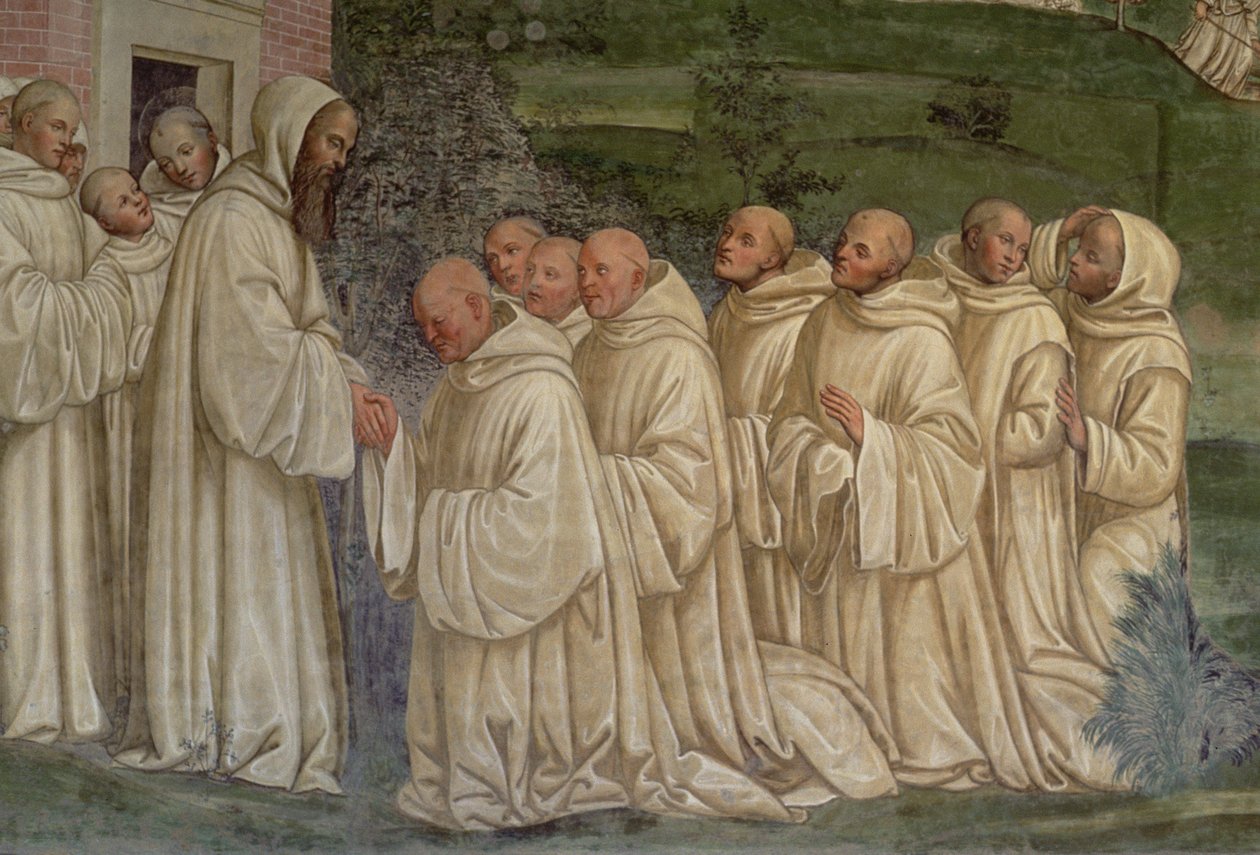 Mnisi benedyktyni, z życia św. Benedykta autorstwa L. Signorelli