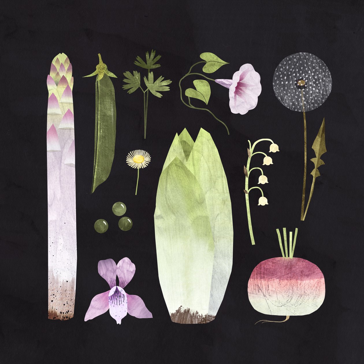 Veggies and Blooms, 2023 (w wersji cyfrowej) autorstwa Léa Le Pivert