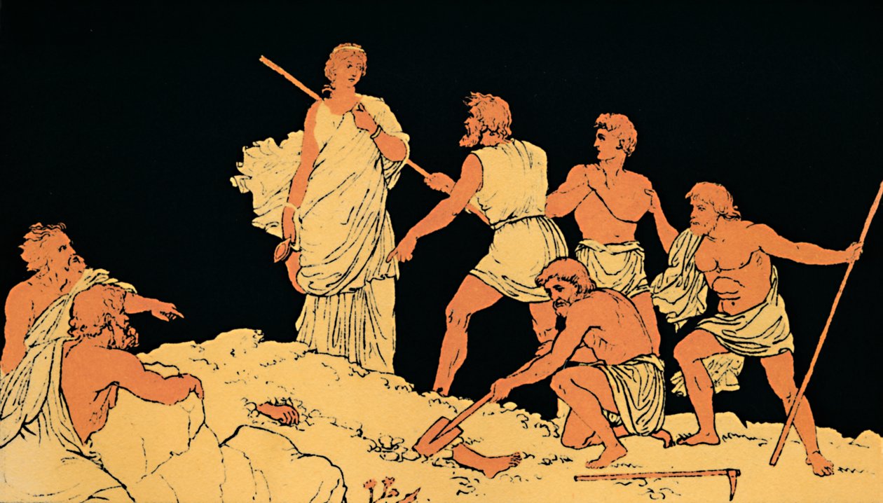 „Antygona i ciało Polinik”, 1880 autorstwa Lachmann