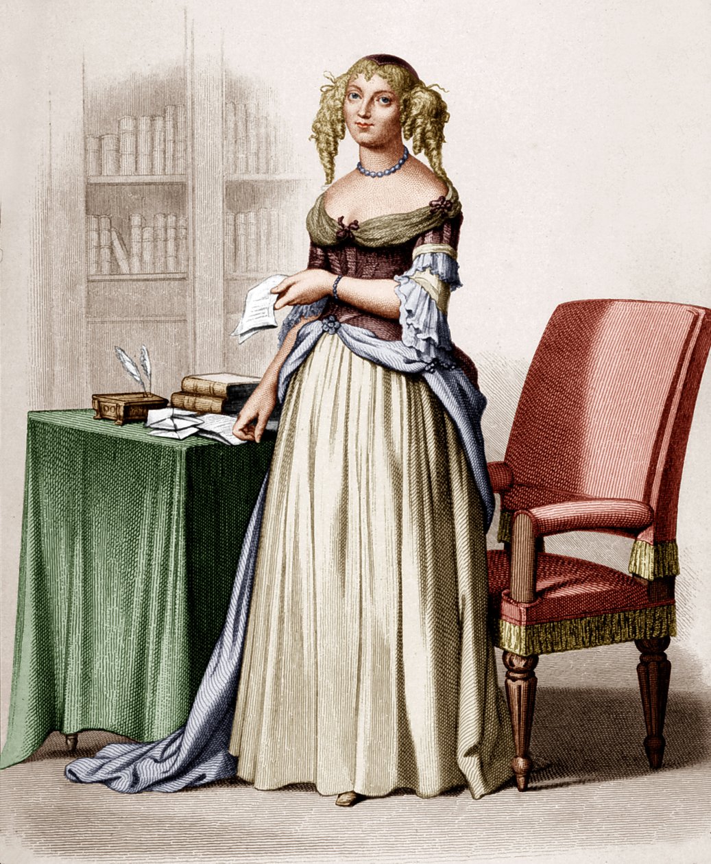 Portret markizy de Sevigne (rycina) autorstwa Lacour Lastudier