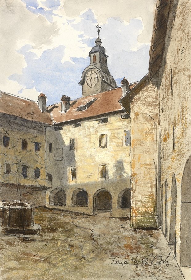 Dziedziniec zamku Idrija In autorstwa Ladislav Benesch