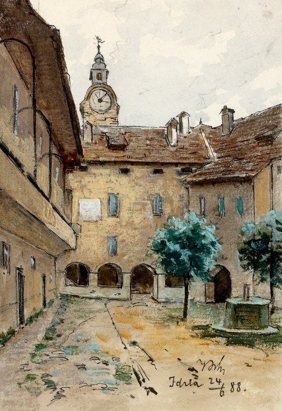 Dziedziniec zamkowy Idrija autorstwa Ladislav Benesch