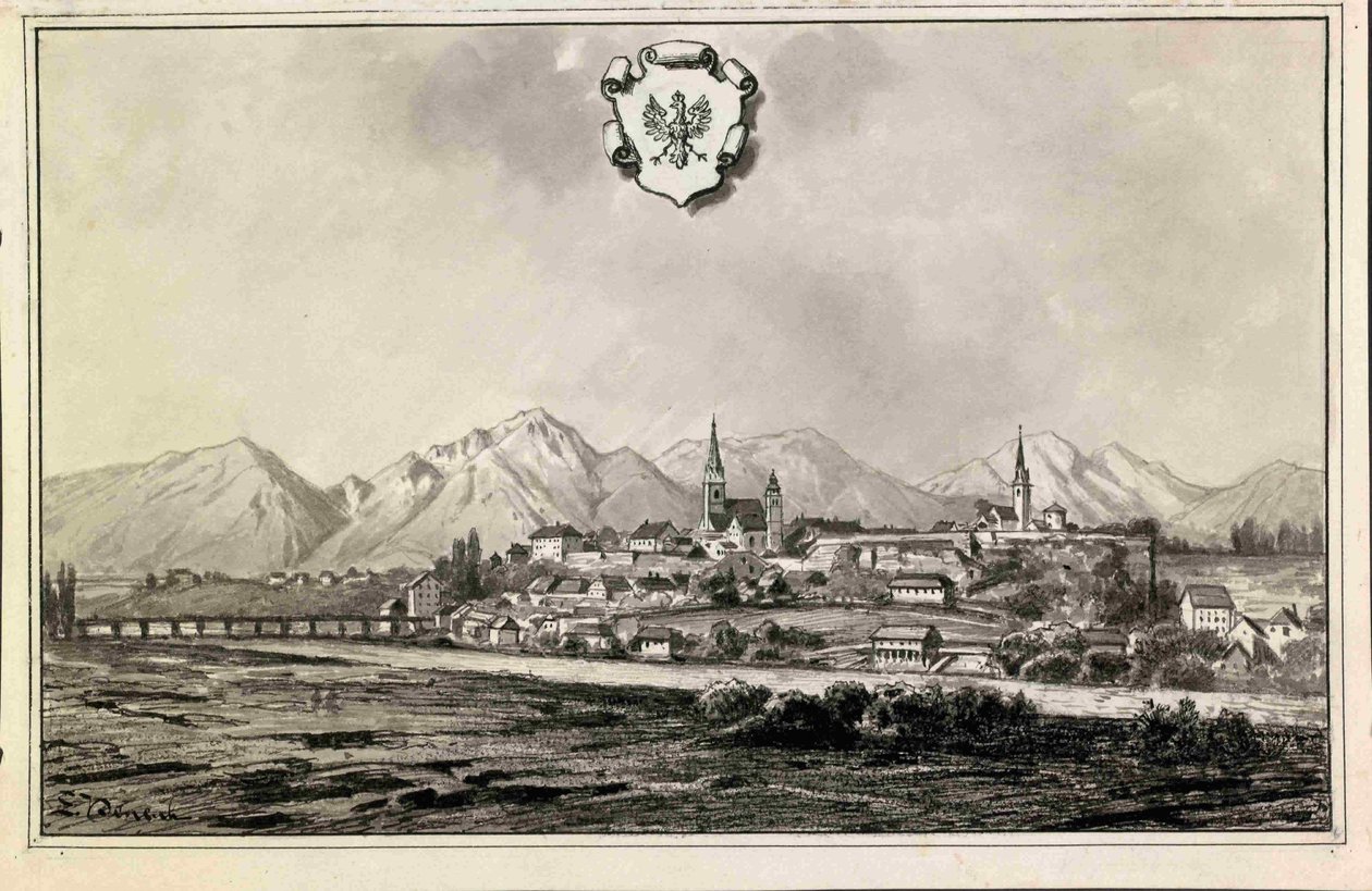  Kranj, nad herbem Kranjsken autorstwa Ladislav Benesch