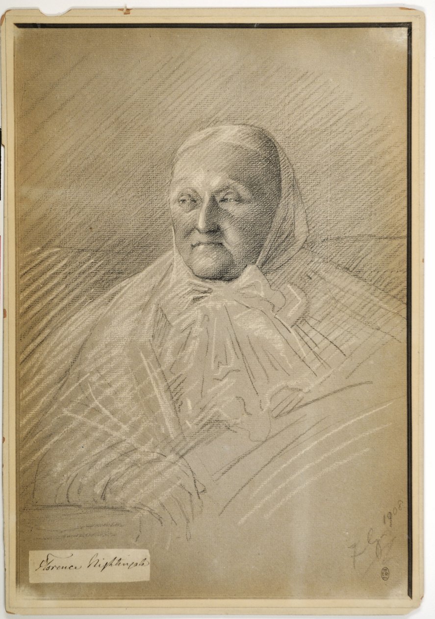 Florence Nightingale w łóżku, 1908 autorstwa Lady Gleichen