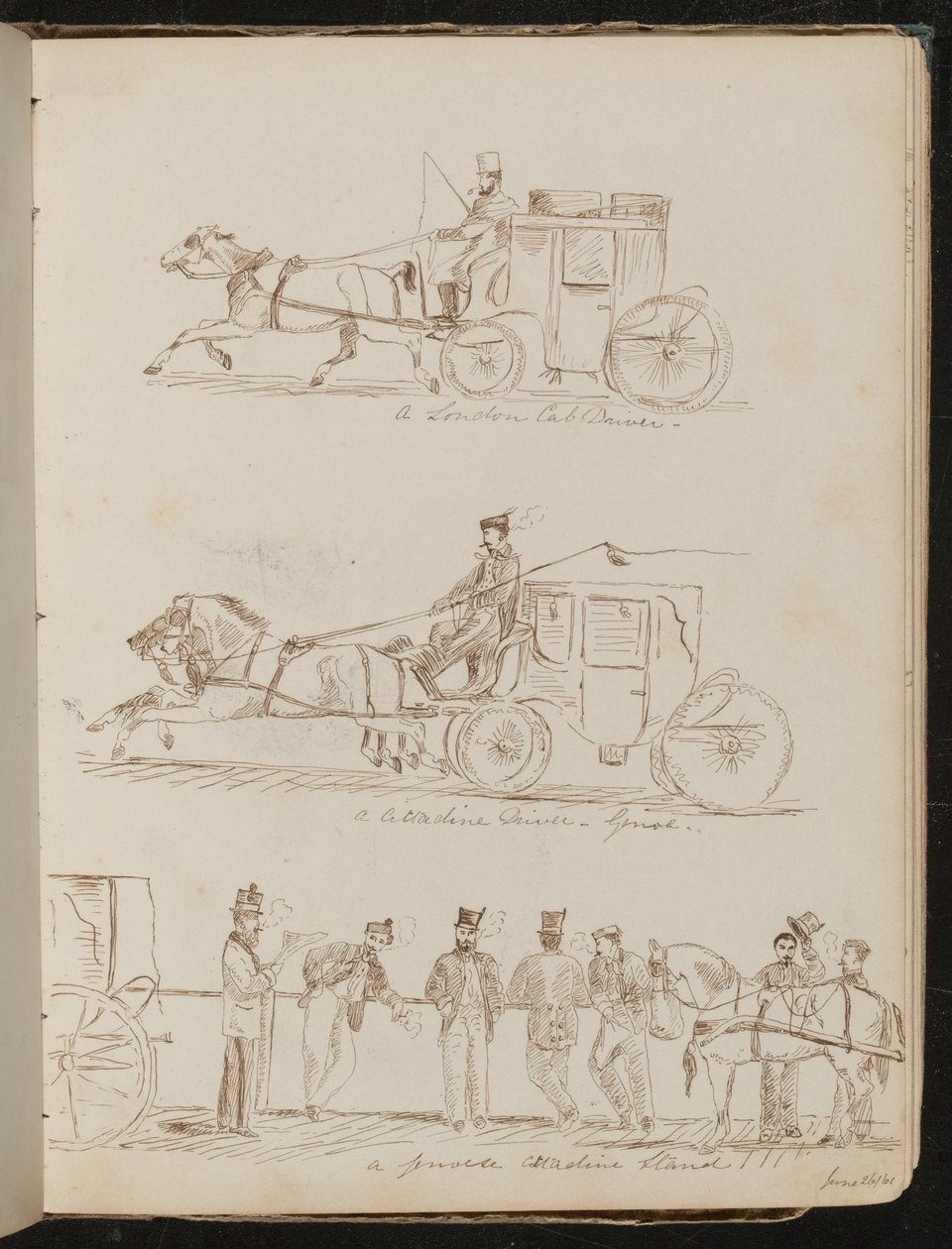 Badania „londyńskiego taksówkarza”, „kierowcy Cittadine – Genua” i „stoiska Genoese Cittadine” z 26/61 czerwca autorstwa Lady Butler
