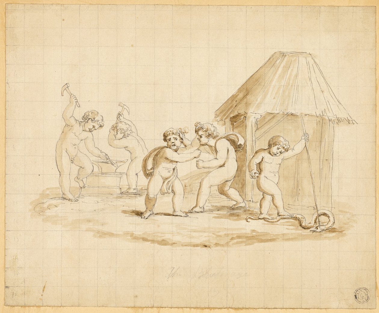 Putti odgrywające mitologiczne sceny autorstwa Lady Diana Beauclerk