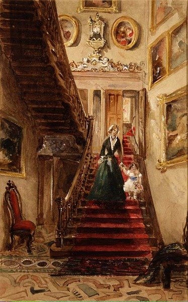 Schody, Grimstone (akwarela) autorstwa Lady Honoria Cadogan