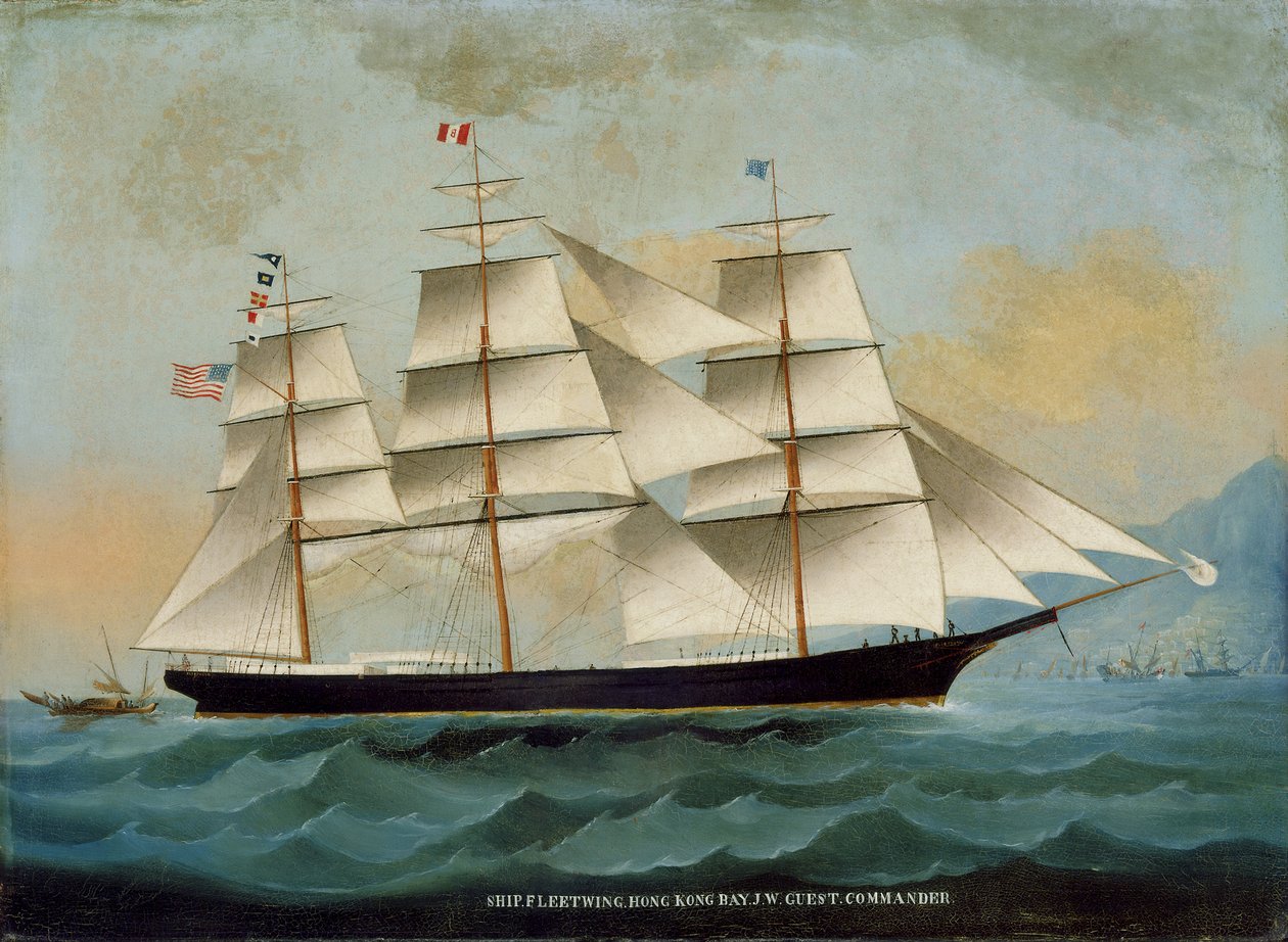 The Ship Fleetwing, Hong Kong Bay, JW Guest, dowódca autorstwa Lai Sung