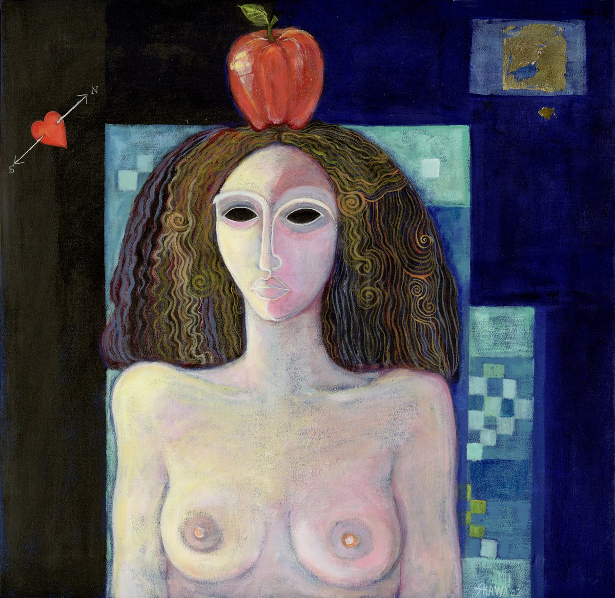 Eva, 2004 (akryl na płótnie) autorstwa Laila Shawa