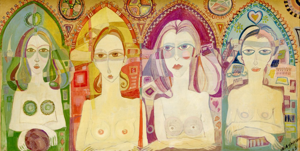 Ikona, 1970 (drukowanie olejów na płycie) autorstwa Laila Shawa