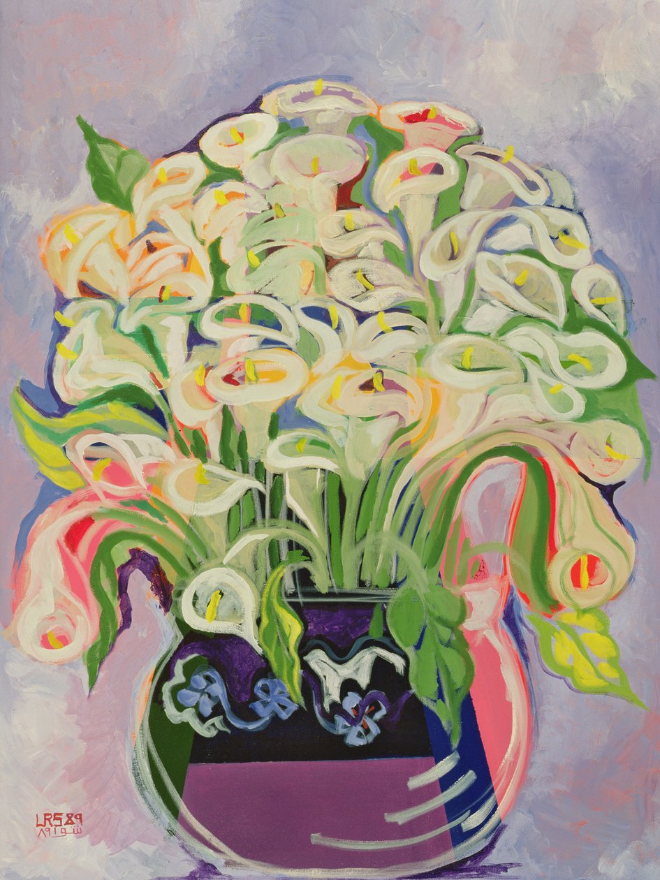 Lilie, 1989 (akryl na płótnie) autorstwa Laila Shawa