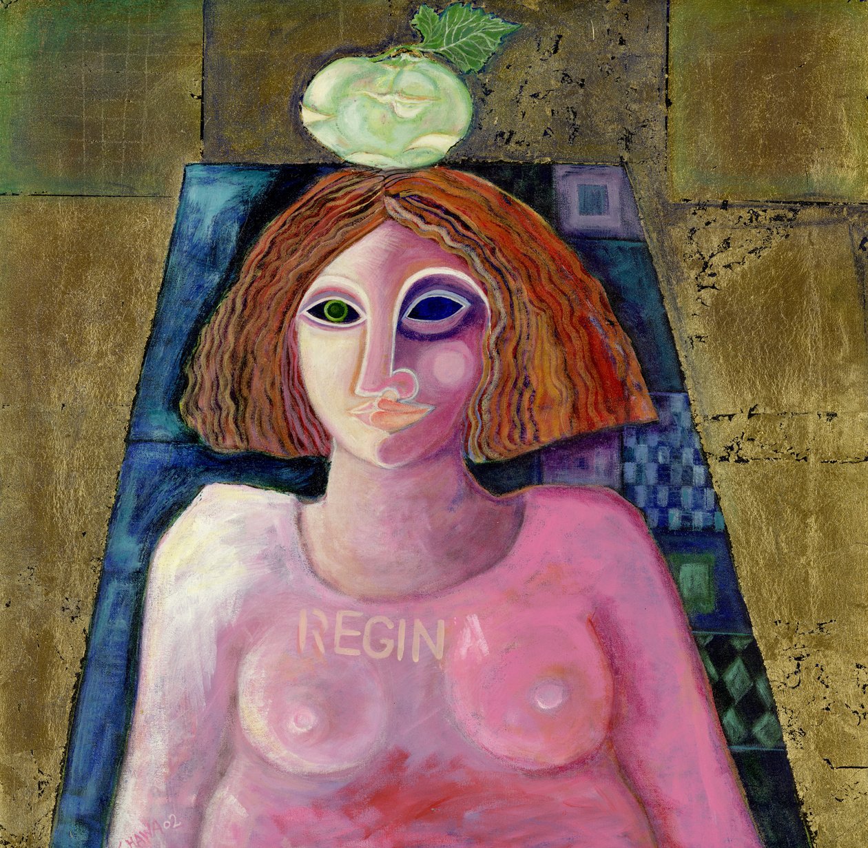 Regina, 2004 (płyta akrylu i metalu na płótnie) autorstwa Laila Shawa