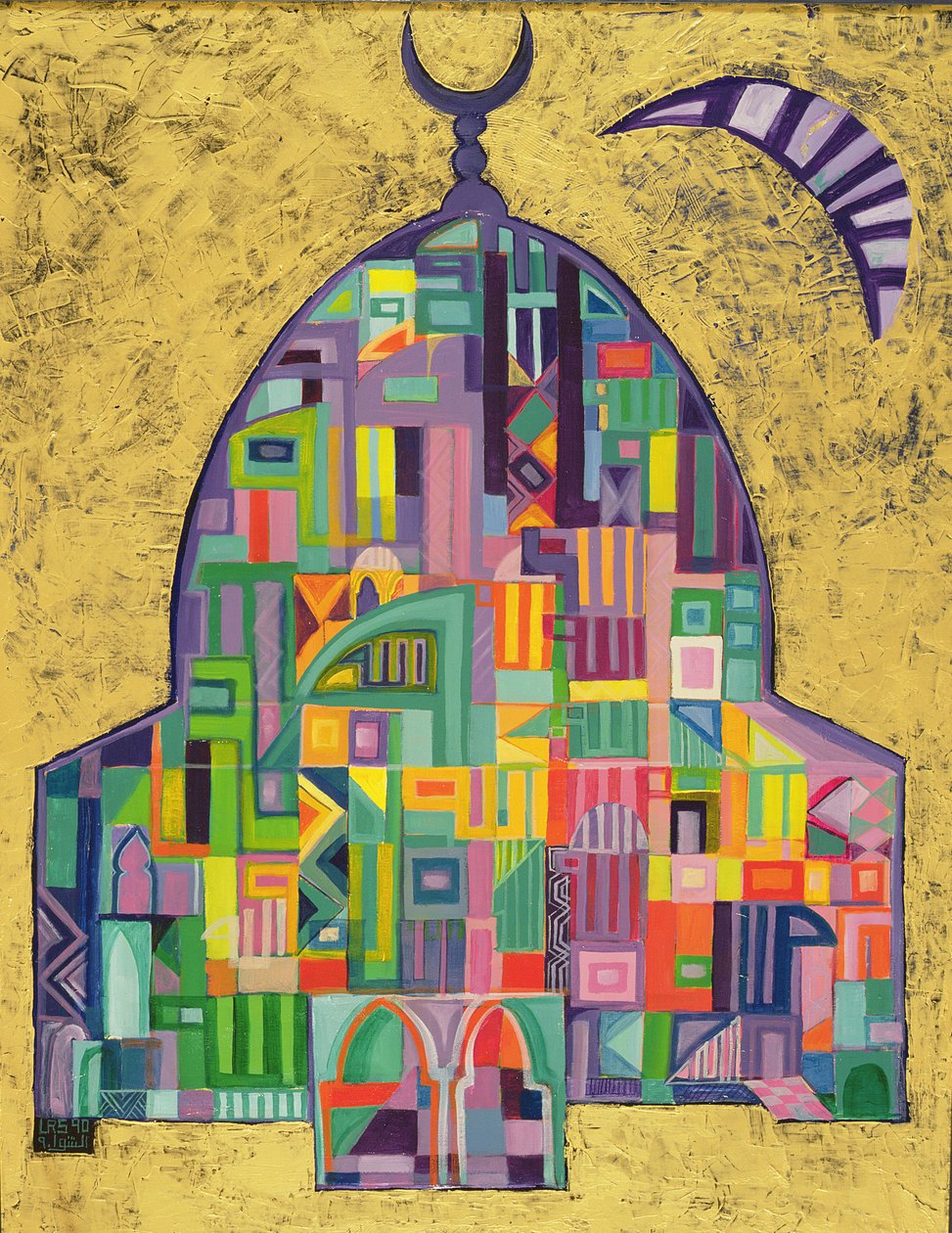 Dom Boży II, 1993-94 (akryl na płótnie) autorstwa Laila Shawa