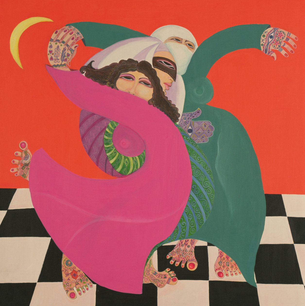 Żar I, 1992 (akryl na płótnie) autorstwa Laila Shawa