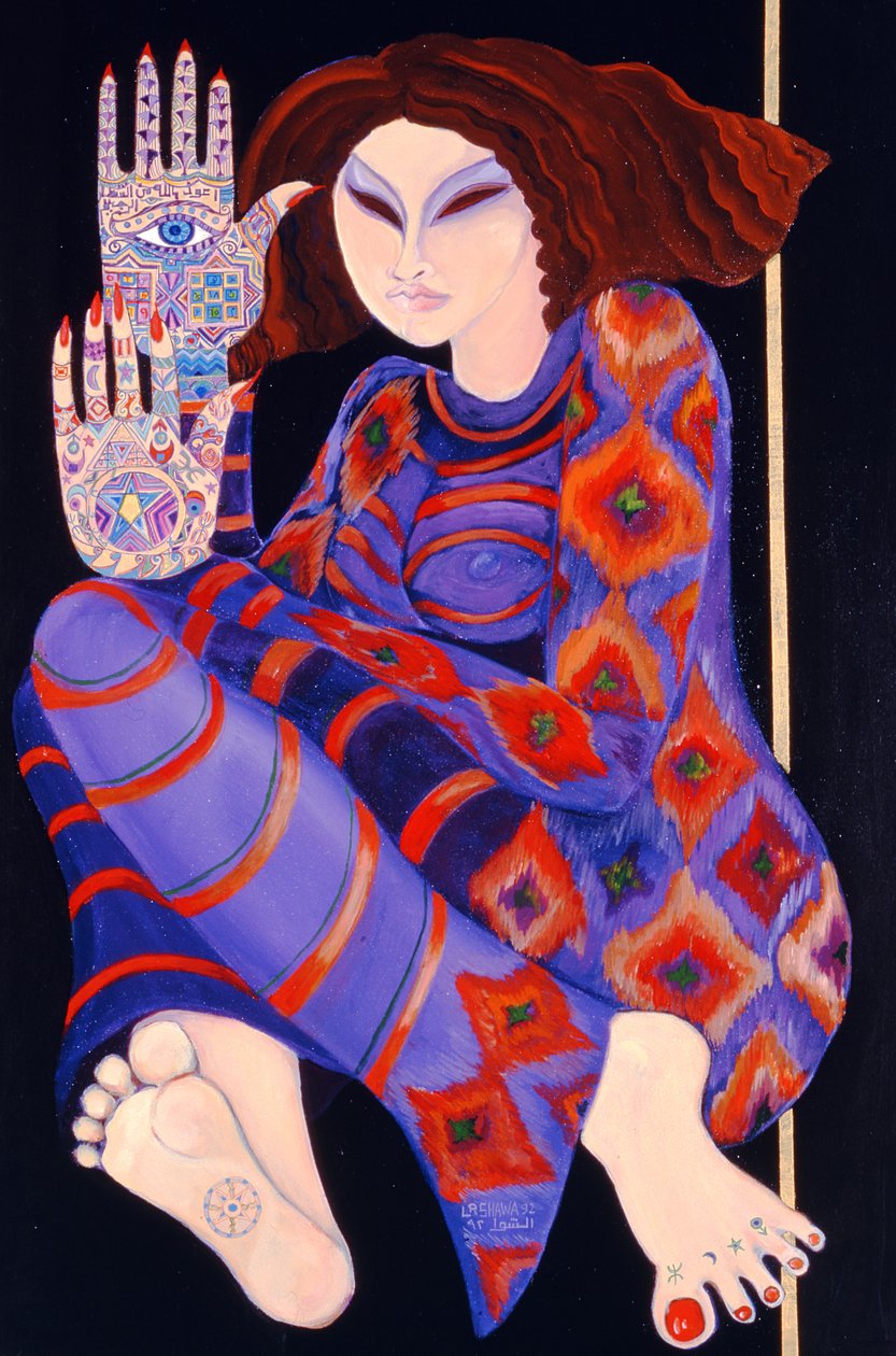Zeinab Chasing the Devil (część 2), 1992 (akryl na papierze) (zob. też 279211) autorstwa Laila Shawa