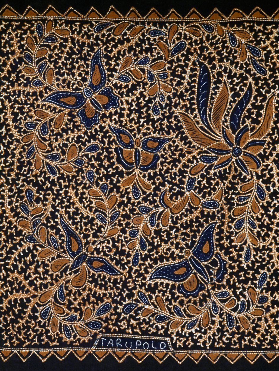 Batik z tradycyjną dekoracją z motyli i kwiatów, Jawa, Indonezja, detal autorstwa Amadeo (after) Modigliani
