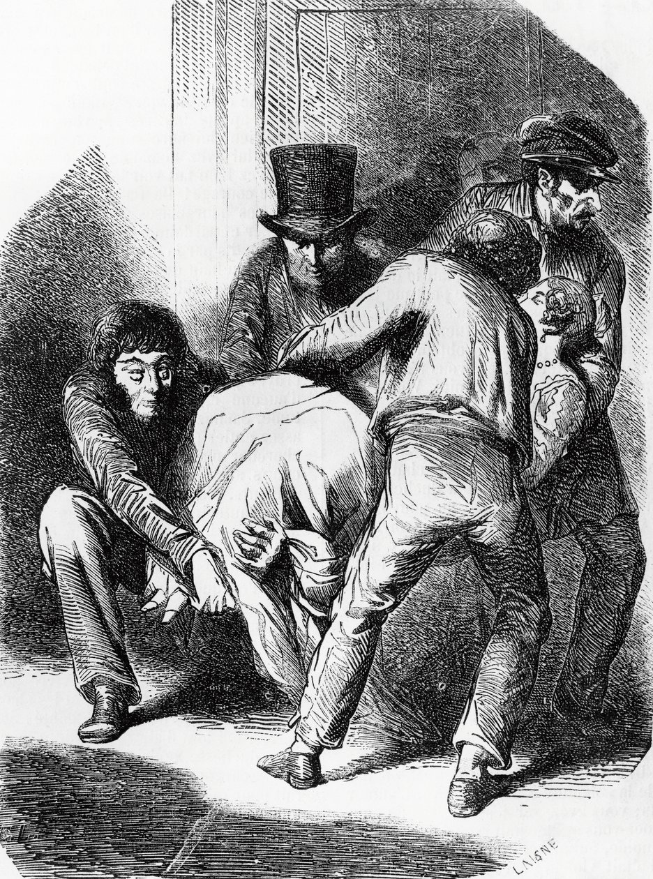 Ilustracja do księżnej Langeais, powieść Honore de Balzac (1799-1850) ze zbioru wielotomowego Human Comedy, rycina Laisne autorstwa Laisne Laisne