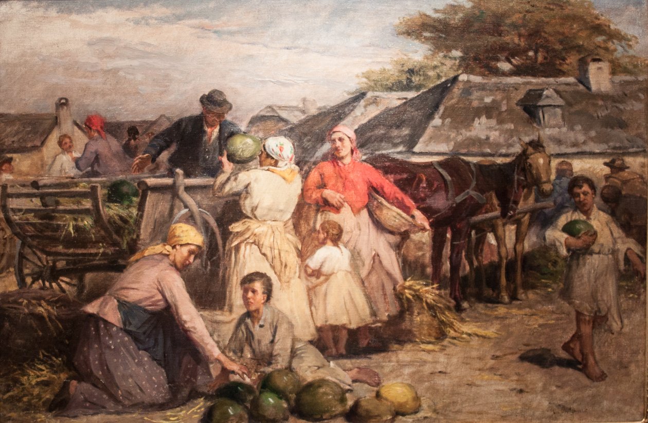 Dinnyevasarnangielski: Market_of_Melonsn autorstwa Lajos Deak Ebner