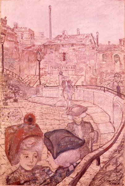 Niedzielne popołudnie w Como, 1911-12 autorstwa Lajos Gulácsy