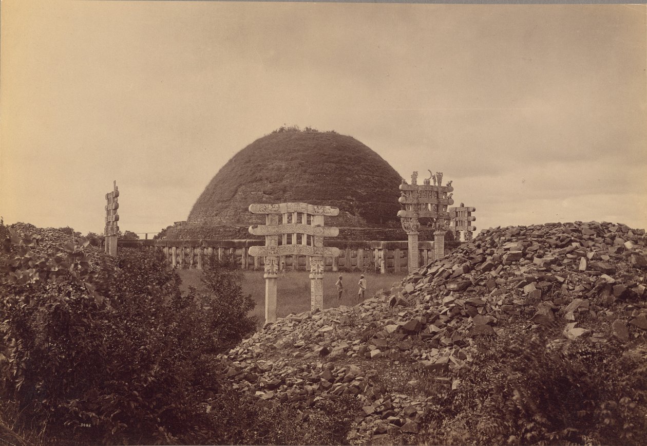 Ogólny widok na Sanchi Tope, dystrykt Bhopal autorstwa Lala Deen Dayal