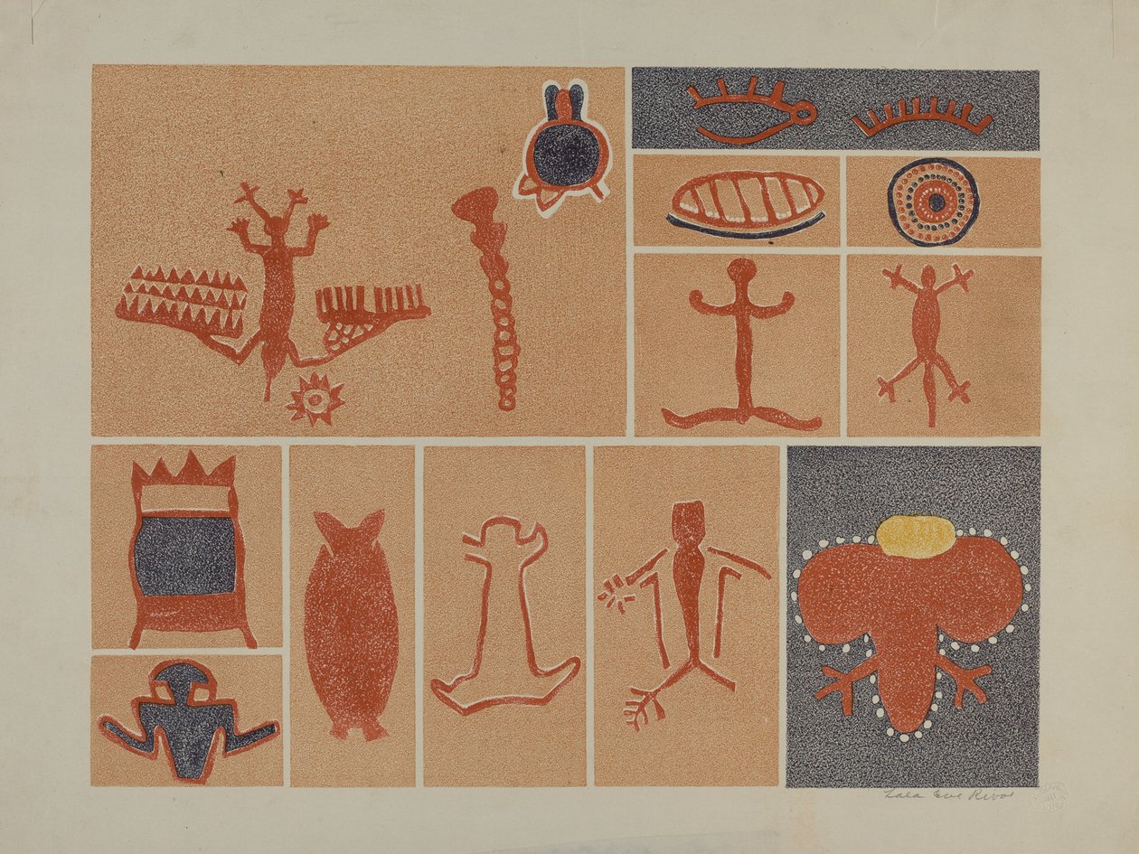 Petroglyph - Postacie ludzkie autorstwa Lala Eve Rivol