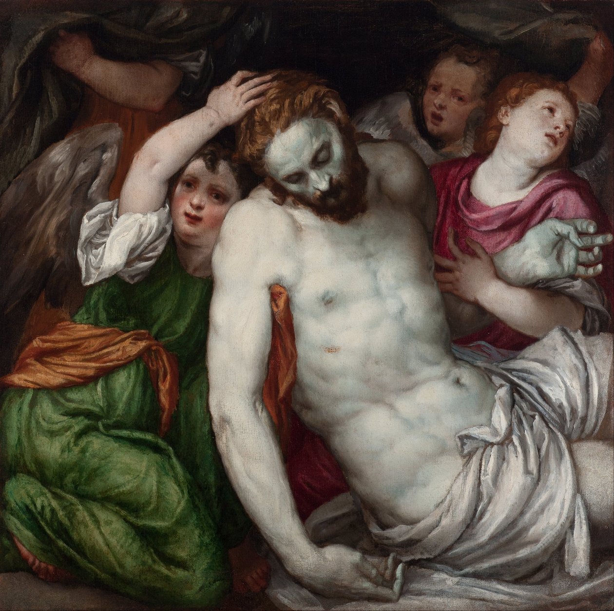 Pieta i Aniołowie autorstwa Lambert Sustris
