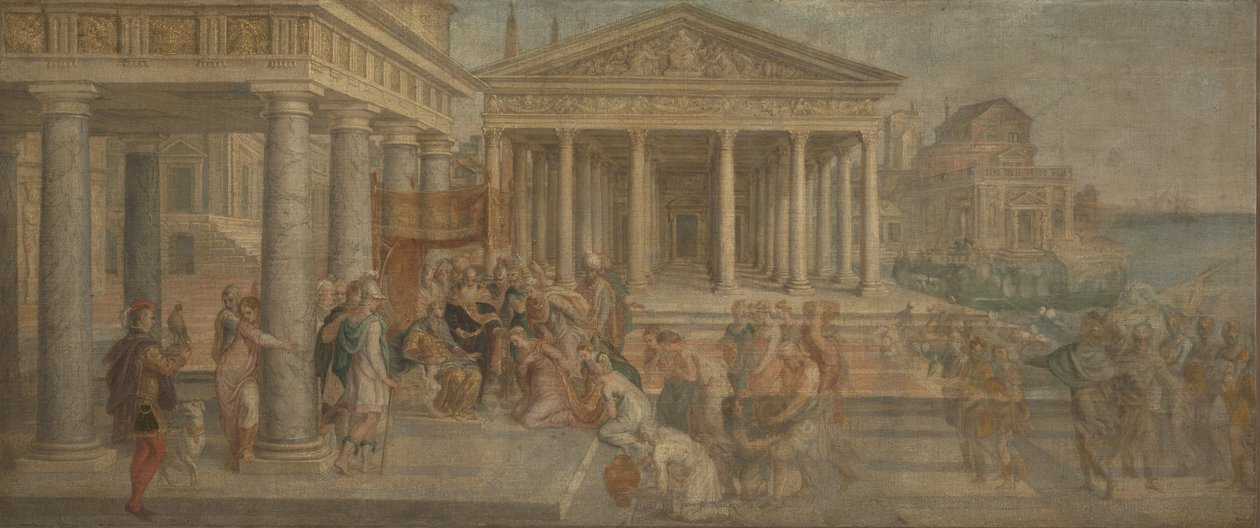 Królowa Saby przed królem Salomonem, ok. 1545 autorstwa Lambert Sustris