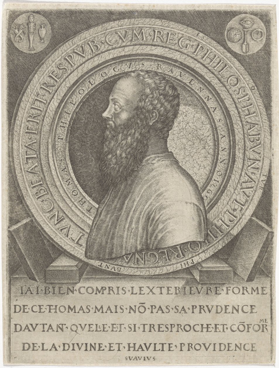 Portret van filologa Thomasa van Ravenna autorstwa Lambertus Suavius
