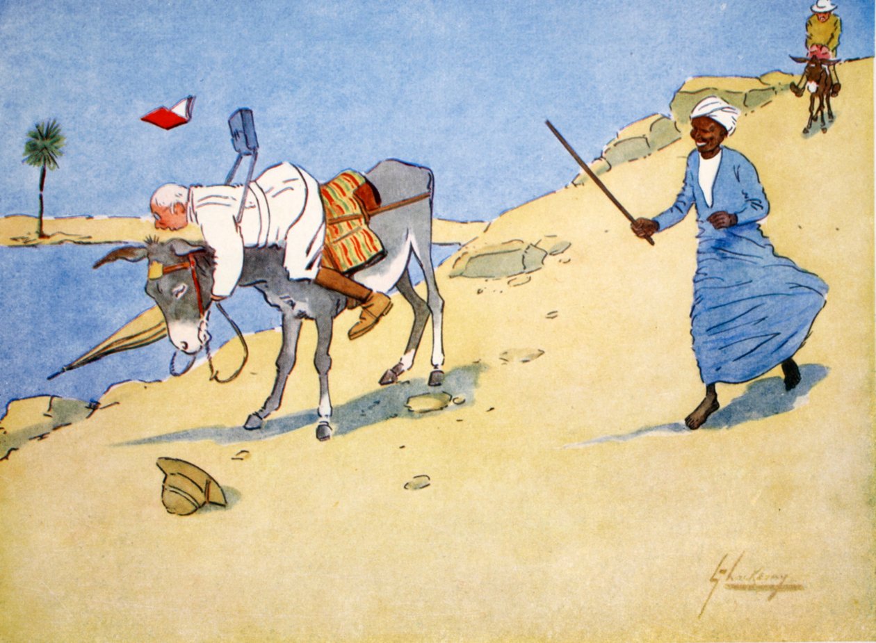 Miejsce postoju nad Nilem, z „Jasnej strony Egiptu”, 1908 autorstwa Lance Thackeray