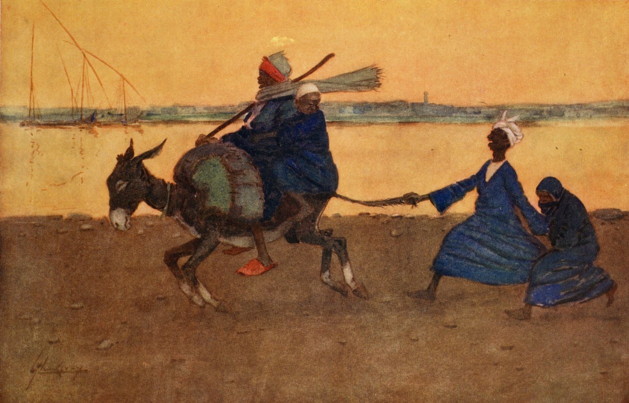 Głupi osioł, z „Jasnej strony Egiptu”, 1908 autorstwa Lance Thackeray