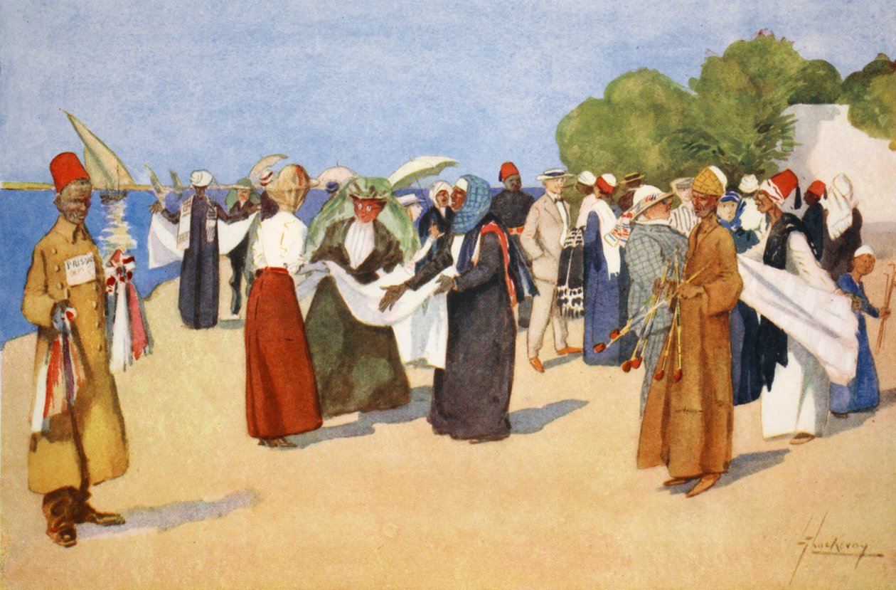 Polowanie na okazje, z „Jasnej strony Egiptu”, 1908 autorstwa Lance Thackeray