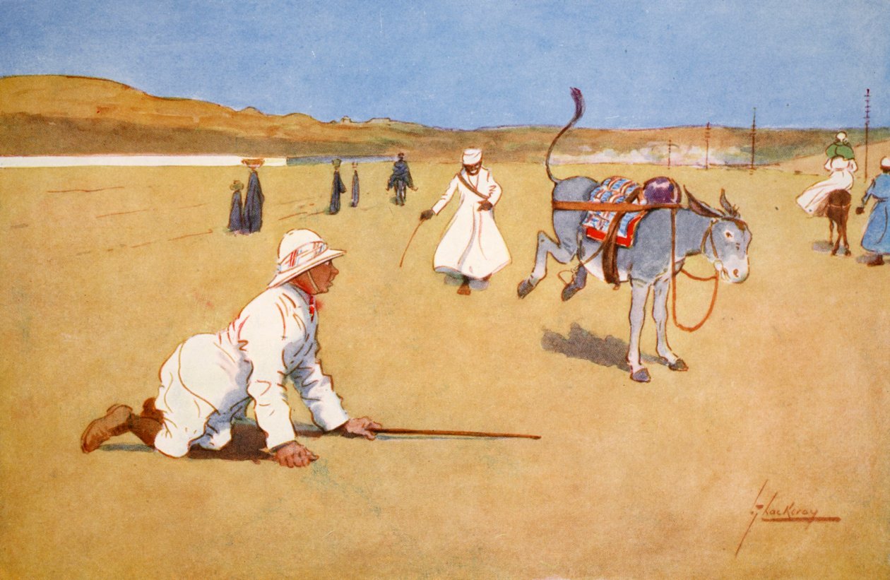 Na drodze do tamy, Assouan, z "Jasnej strony Egiptu", 1908 autorstwa Lance Thackeray