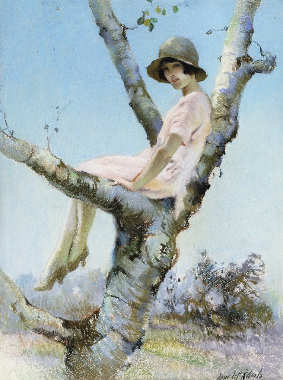Różowa sukienka autorstwa Lancelot Roberts