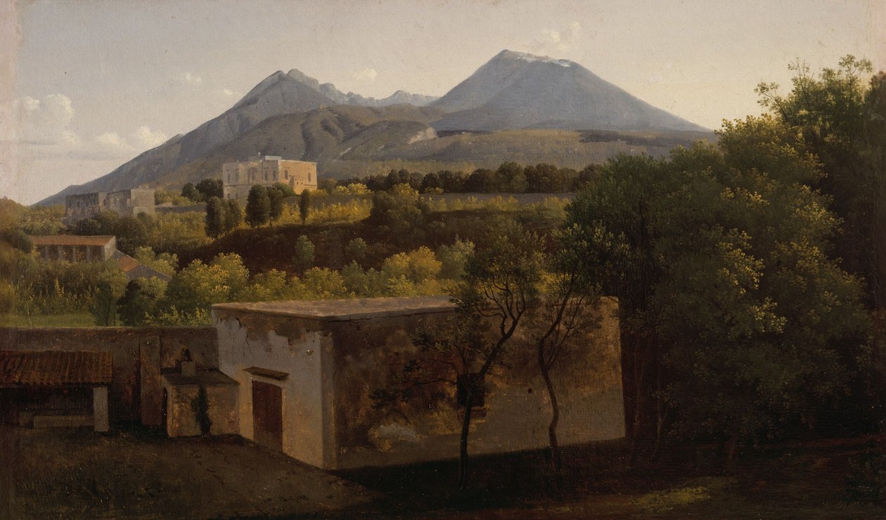 Widok Wezuwiusza z Portici, ok. 1824 (olej na płótnie) autorstwa Lancelot Theodore Turpin de Crisse