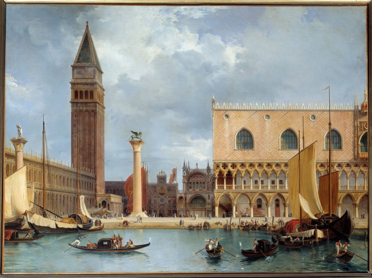 Widok części Pałacu Książęcego i Piazzetta w Wenecji Obraz Theodore Turpin de Crisse (1782-1859) 1829 Nd. 0,75x1 m² autorstwa Lancelot Théodore Turpin de Crissé de Crissé