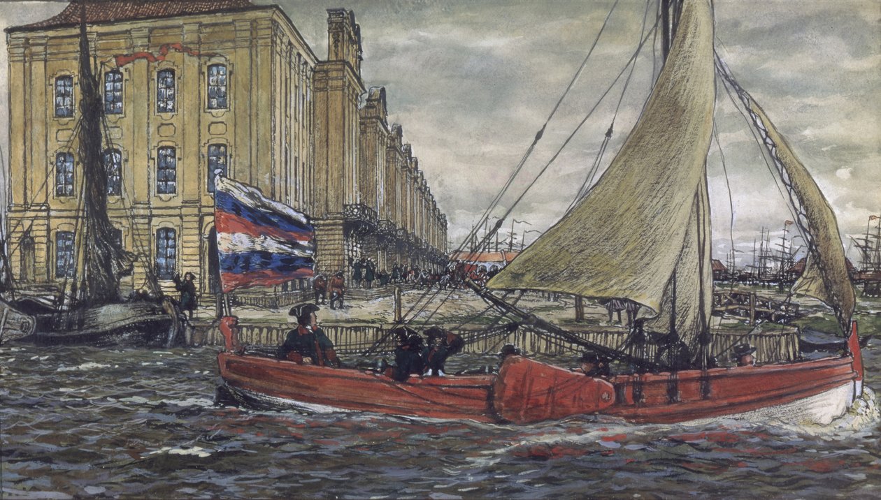 Botik Piotra Wielkiego, 1906 autorstwa Lanceray