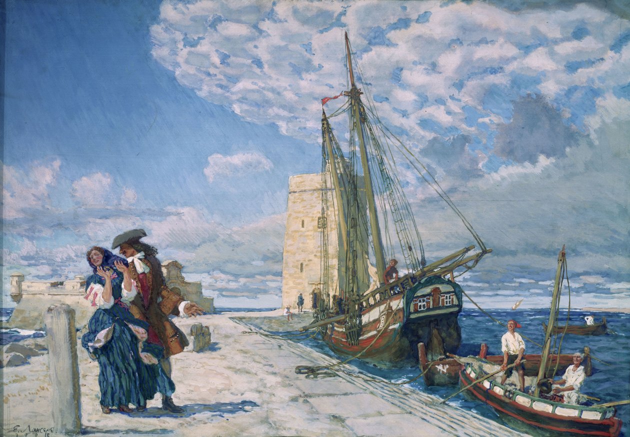 Spacer po molo promenadzie, 1908 autorstwa Lanceray
