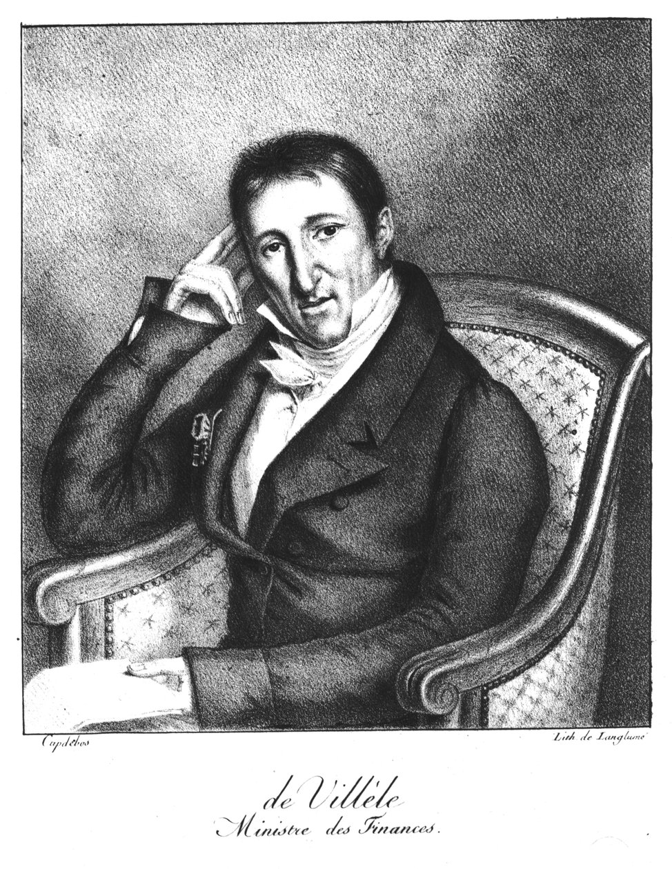 Portret Jeana Baptiste hrabiego Villele (1773-1854) autorstwa Langlume