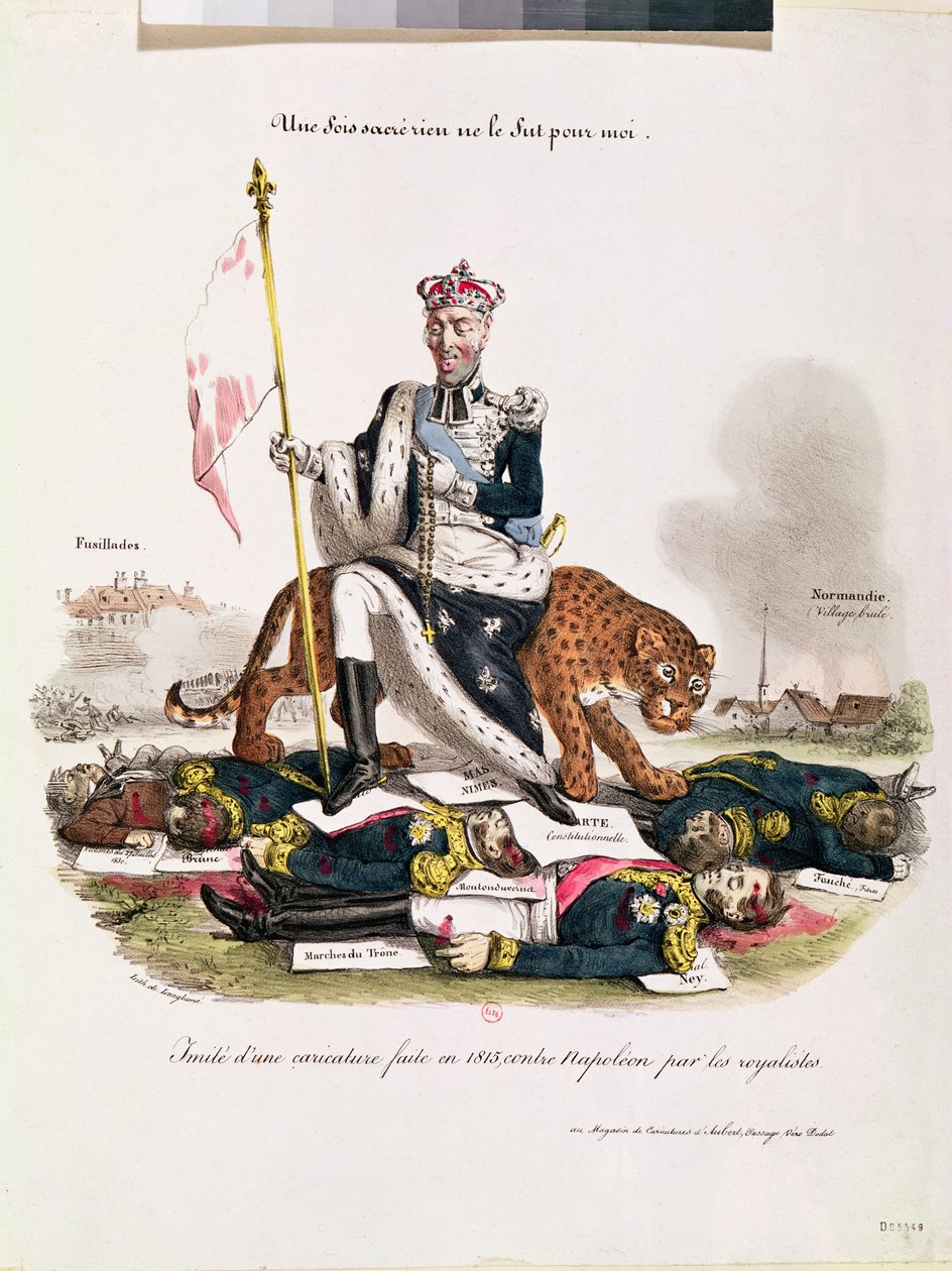 „Kiedyś nic świętego nie było dla mnie”, karykatura króla Karola X, 1830 autorstwa Langlume