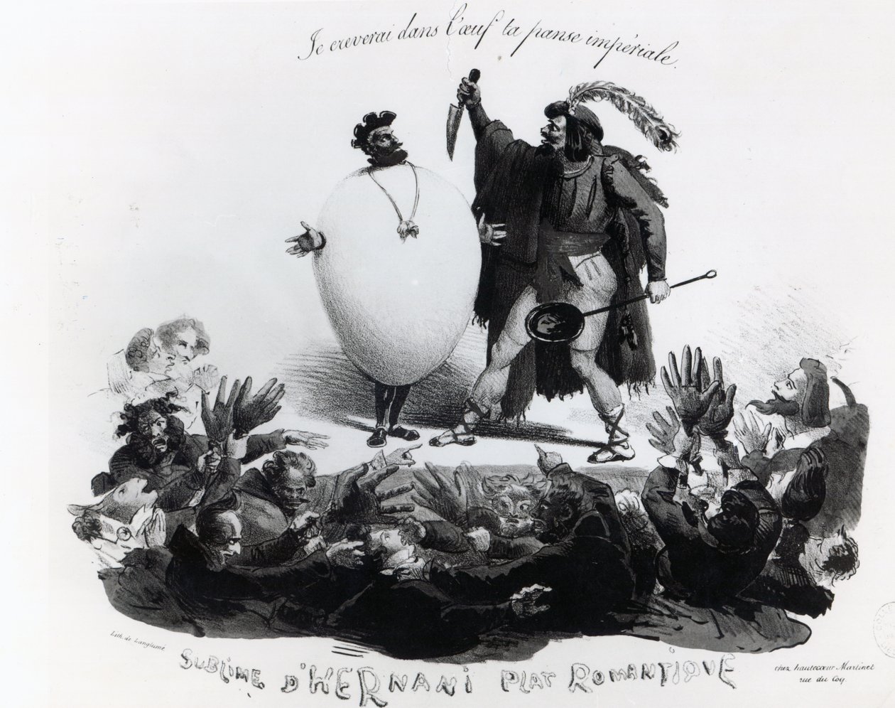 „Hernani Sublime, Romantyczna potrawa”, karykatura Hernaniego autorstwa Victora Hugo (1802-1885) c.1830 (patrz także 239200) autorstwa Langlume