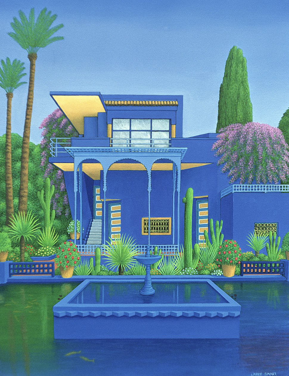 Majorelle Gardens, Marrakesz, 1996 (akryl na płótnie) (patrz 186509) autorstwa Larry Smart