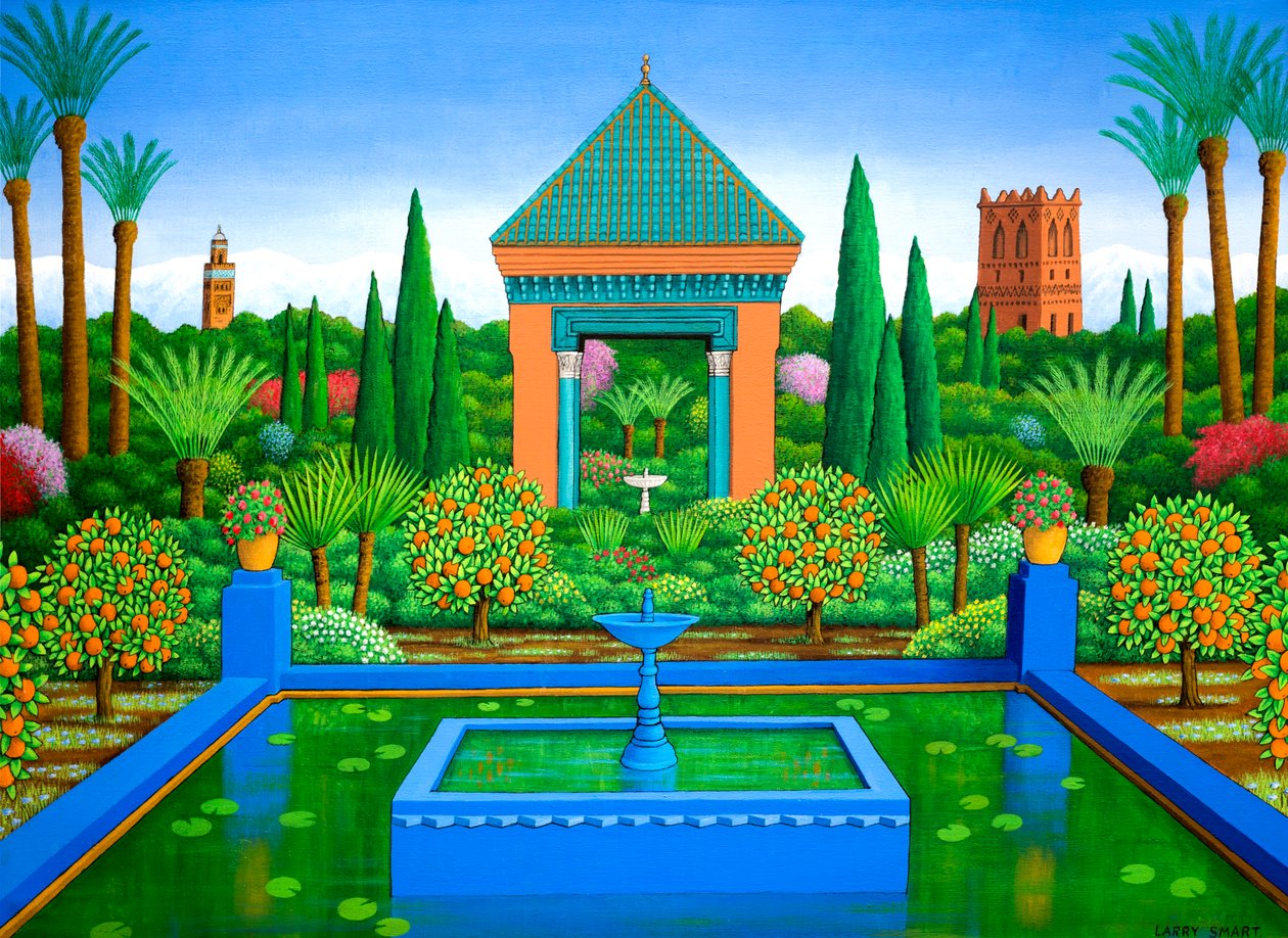 Majorelle Pomarańcze, 2005 (akryl) autorstwa Larry Smart