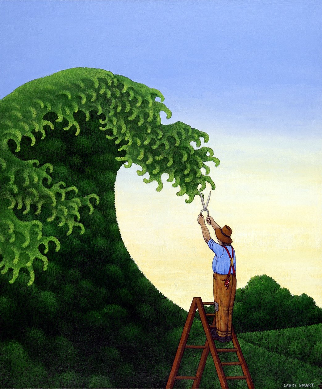 Topiary Wave (akryl na lnie) autorstwa Larry Smart