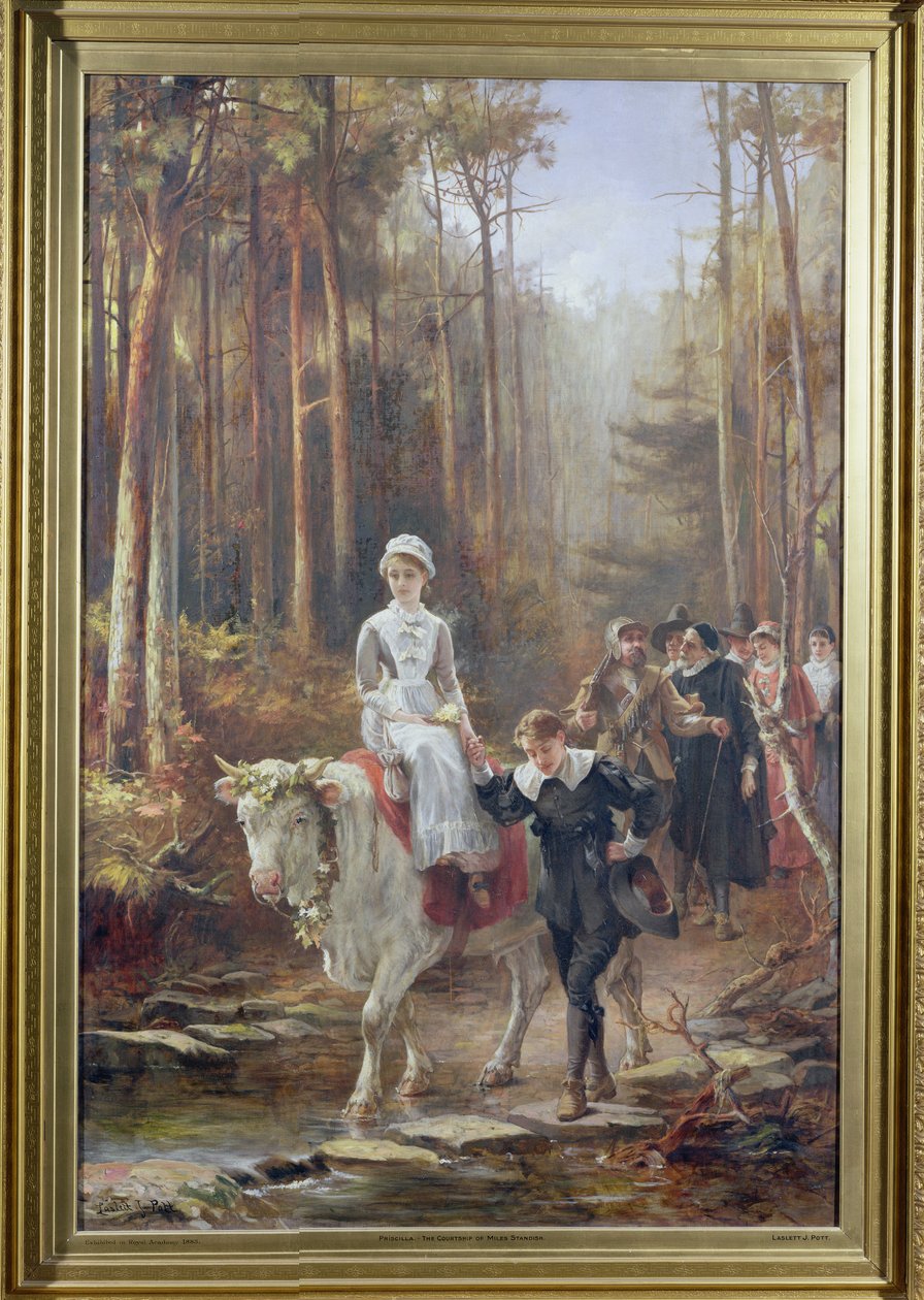 Priscilla, Zaloty Milesa Standisha, 1885 autorstwa Laslett John Pott
