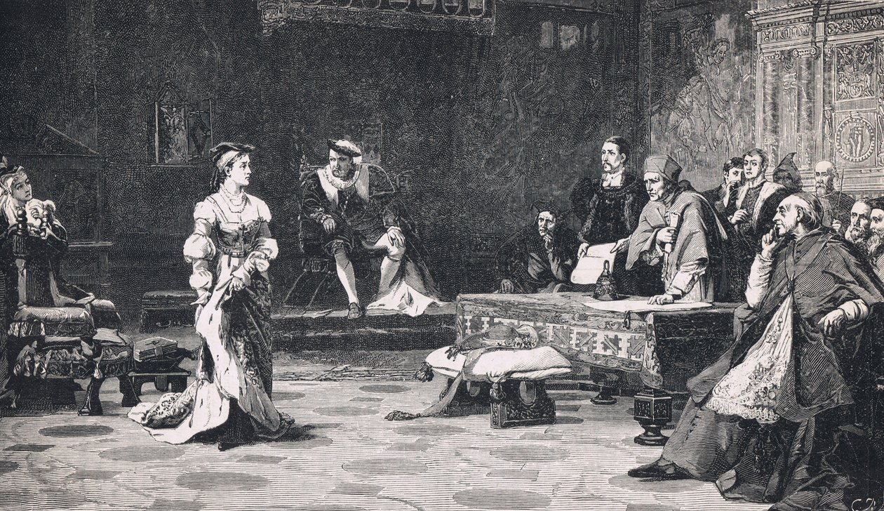 Proces królowej Katarzyny 1528 autorstwa Laslett John Pott