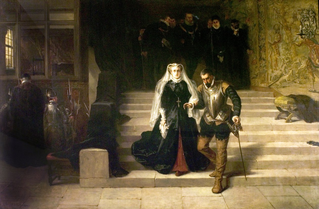 Maryja, królowa Szkotów, prowadzona na egzekucję, 1871 autorstwa Laslett John Pott