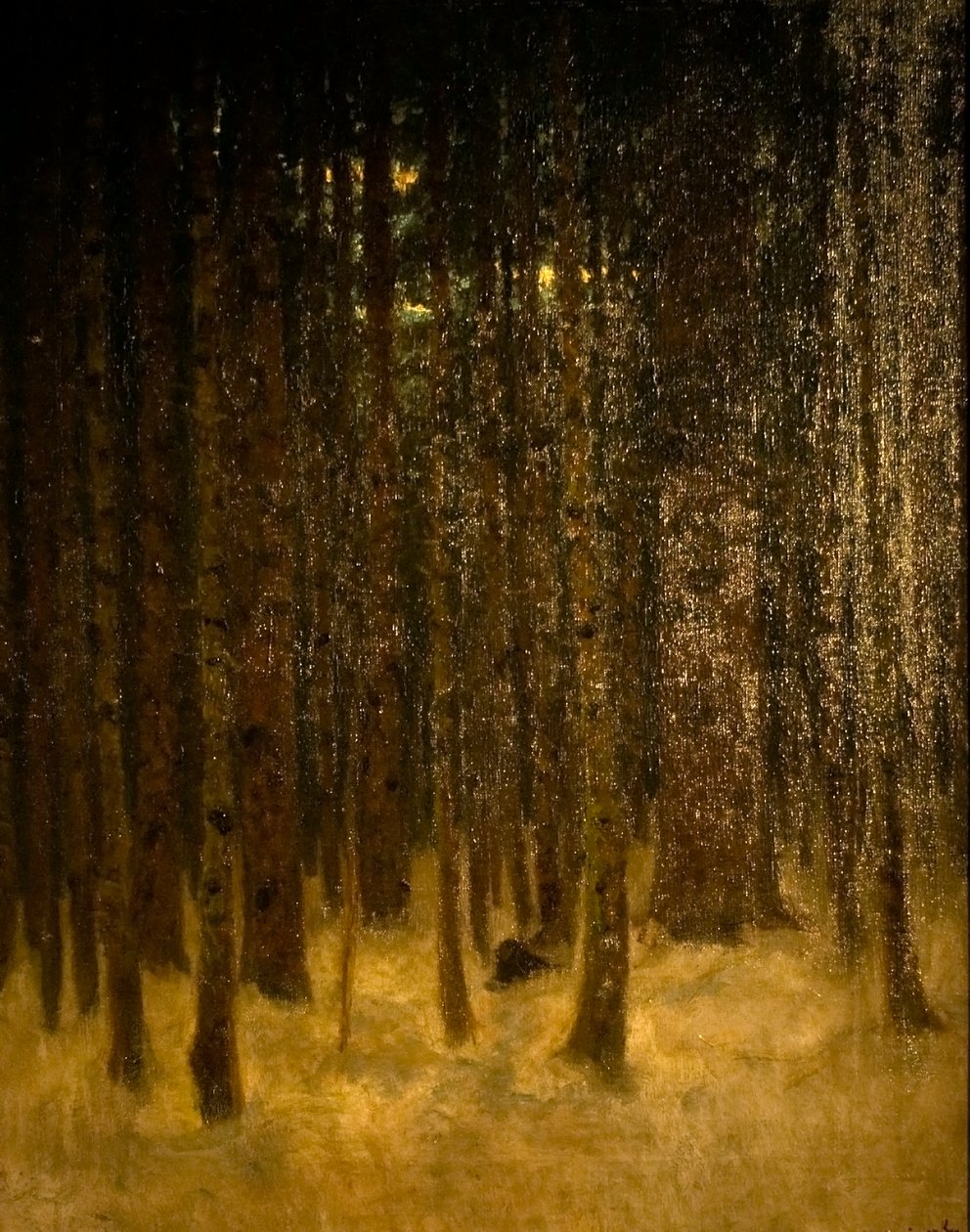 Teli erdoreszletnangielski: Forest_in_Wintern autorstwa Laszlo Mednyanszky