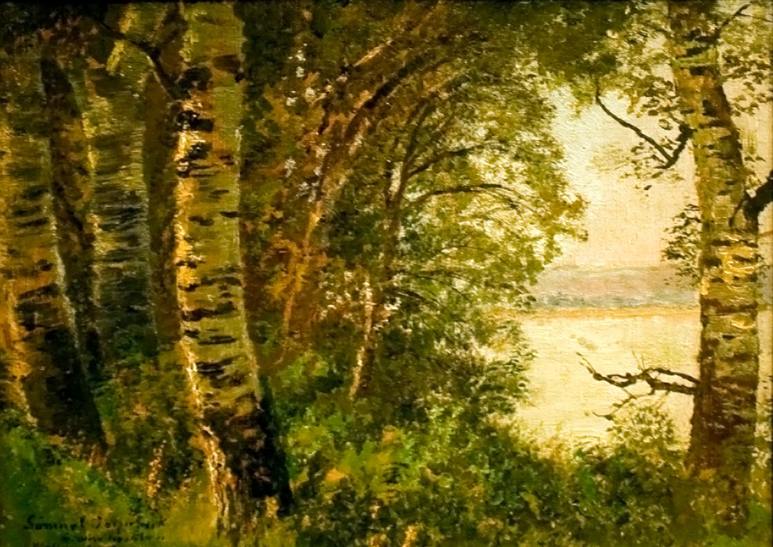 Toparti taj fakkalnAngielski: Lakeside_View_with_Treesn autorstwa Laszlo Mednyanszky